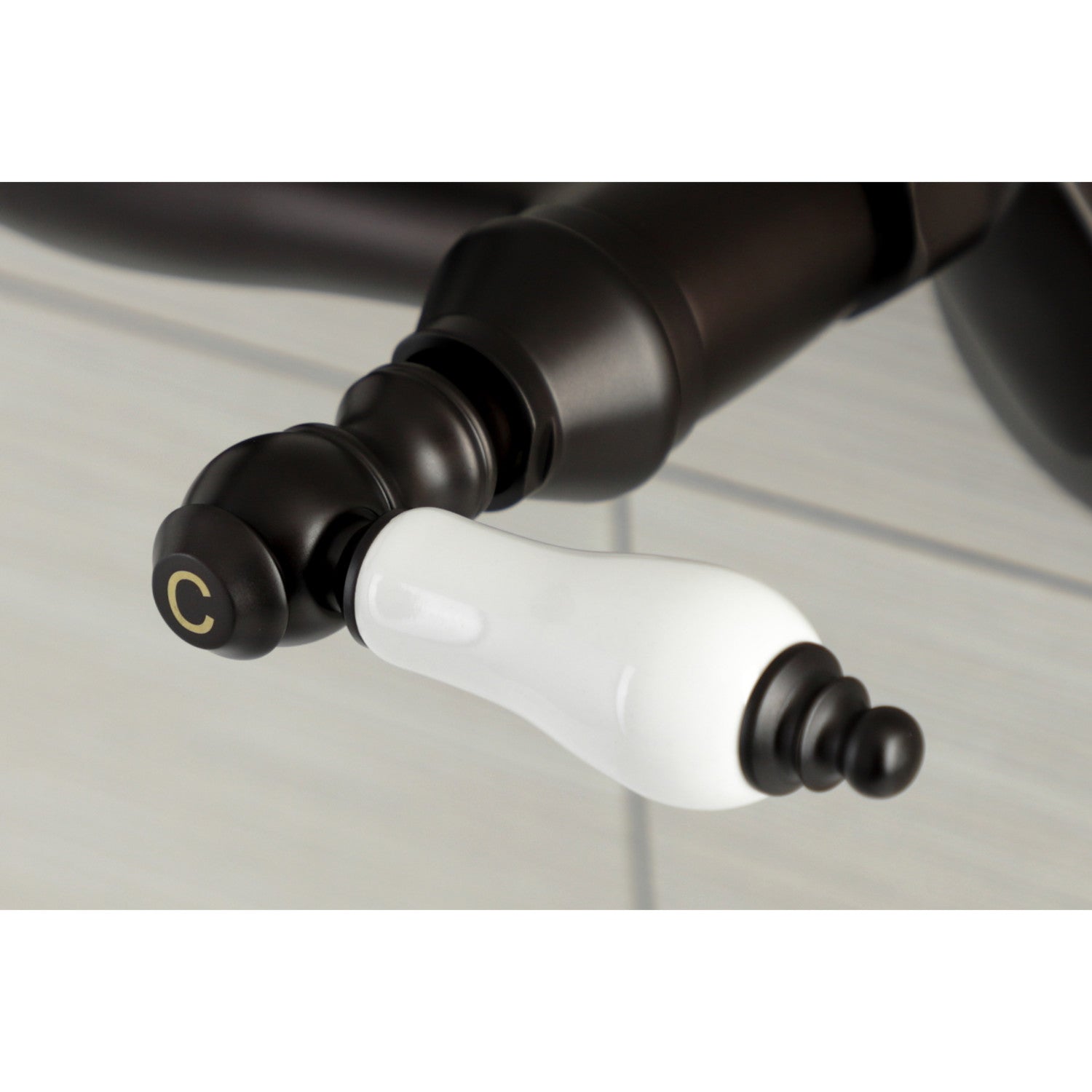 Kingston Heirloom KS512ORB - Kingston Two-Handle 2-Hole Wall Mount Bar Faucet, Oil Rubbed Bronze — thumbnail 2